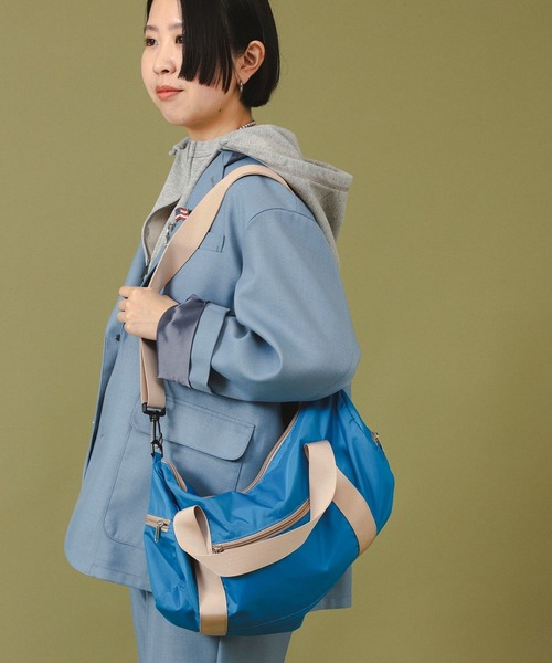 BEAMS BOY(ビームスボーイ)の「2トーン ショルダーバッグ(ショルダーバッグ・レディース・ブルー/ブラウン・ONE SIZE)」の2枚目の写真