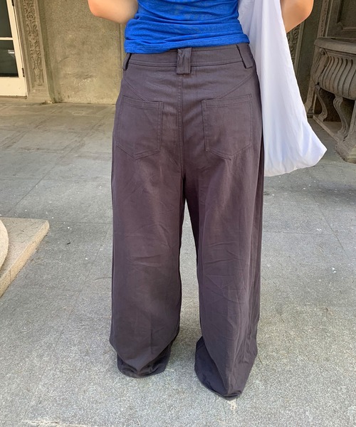 LONSLAN（ロンスラン）の「【LONSLAN】ソフトストレート ワイドパンツ LONW25a004（その他パンツ・レディース・ダークネイビー/グレイッシュベージュ・S/M）」の11枚目の写真