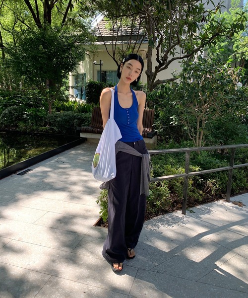 LONSLAN（ロンスラン）の「【LONSLAN】ソフトストレート ワイドパンツ LONW25a004（その他パンツ・レディース・ダークネイビー/グレイッシュベージュ・S/M）」の9枚目の写真