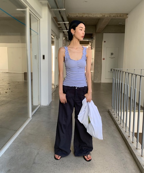 LONSLAN（ロンスラン）の「【LONSLAN】ソフトストレート ワイドパンツ LONW25a004（その他パンツ・レディース・ダークネイビー/グレイッシュベージュ・S/M）」の19枚目の写真