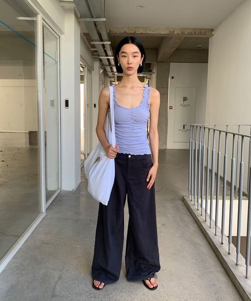 LONSLAN（ロンスラン）の「【LONSLAN】ソフトストレート ワイドパンツ LONW25a004（その他パンツ・レディース・ダークネイビー/グレイッシュベージュ・S/M）」の18枚目の写真