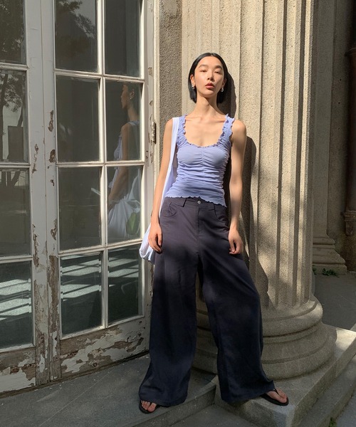 LONSLAN（ロンスラン）の「【LONSLAN】ソフトストレート ワイドパンツ LONW25a004（その他パンツ・レディース・ダークネイビー/グレイッシュベージュ・S/M）」の17枚目の写真