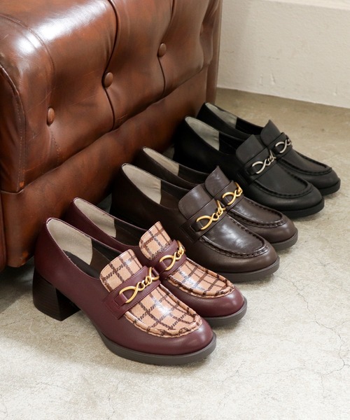 あしながおじさん（アシナガオジサン）の「ビットローファーパンプス　1310273（ローファー・レディース・ブラック/ダークブラウン/ワイン・23cm/24cm/24.5cm/23.5cm/22.5cm）」の3枚目の写真