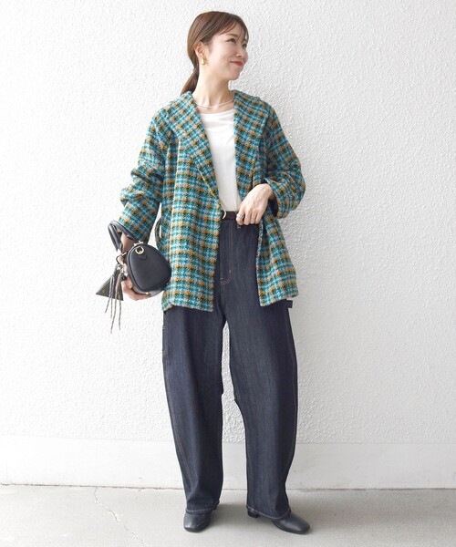 セール】SHIPS any: ブロック ツイード コクーン コート（その他