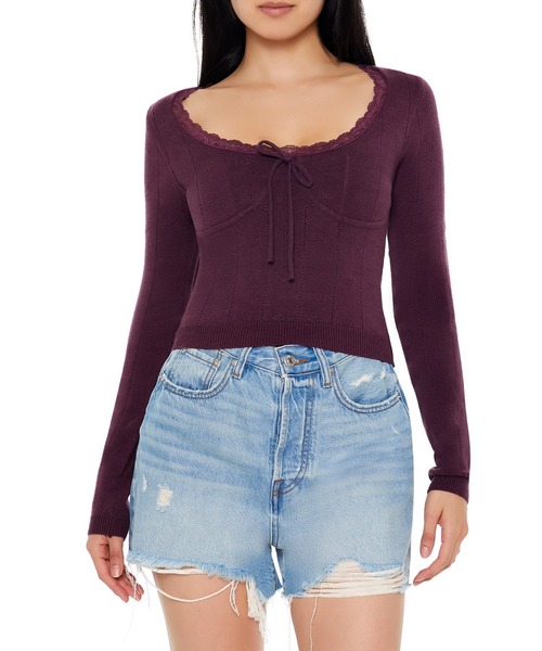 FOREVER 21 ピンク セーター メッセージ入り FOREVER 21 メッセージニットセーター