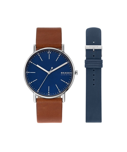 SKAGEN(スカーゲン)の「スカーゲン 腕時計&付け替え用ストラップバンド セット メンズ アナログ レザー W69X215OT(アナログ腕時計・メンズ・ブラウン・FREE)」の1枚目の写真