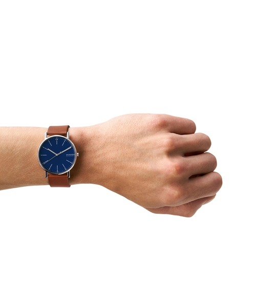 SKAGEN(スカーゲン)の「スカーゲン 腕時計&付け替え用ストラップバンド セット メンズ アナログ レザー W69X215OT(アナログ腕時計・メンズ・ブラウン・FREE)」の2枚目の写真