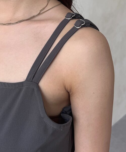 Thevon（ゼボン）の「ベルト付きサロペット（つなぎ/オールインワン・レディース・チャコールグレー/グレイッシュベージュ/ブラック・S/M）」の17枚目の写真