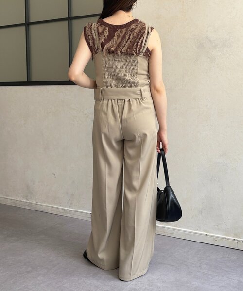 Thevon（ゼボン）の「ベルト付きサロペット（つなぎ/オールインワン・レディース・チャコールグレー/グレイッシュベージュ/ブラック・S/M）」の21枚目の写真