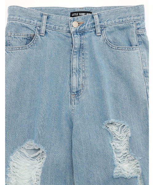 Little sunny bite(リトルサニーバイト)の「DAMAGED DENIM PANTS(デニムパンツ・レディース・ブルー・MEDIUM/SMALL)」の2枚目の写真