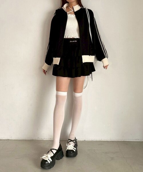 OLIVE des OLIVE（オリーブデオリーブ）の「トラックジャケット（ジャージ・レディース・サックスブルー/ブラック/ブラウン・FREE）」の9枚目の写真