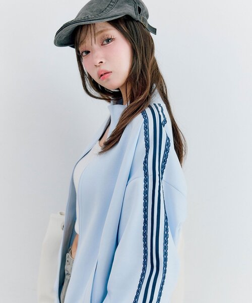 OLIVE des OLIVE（オリーブデオリーブ）の「トラックジャケット（ジャージ・レディース・サックスブルー/ブラック/ブラウン・FREE）」の13枚目の写真