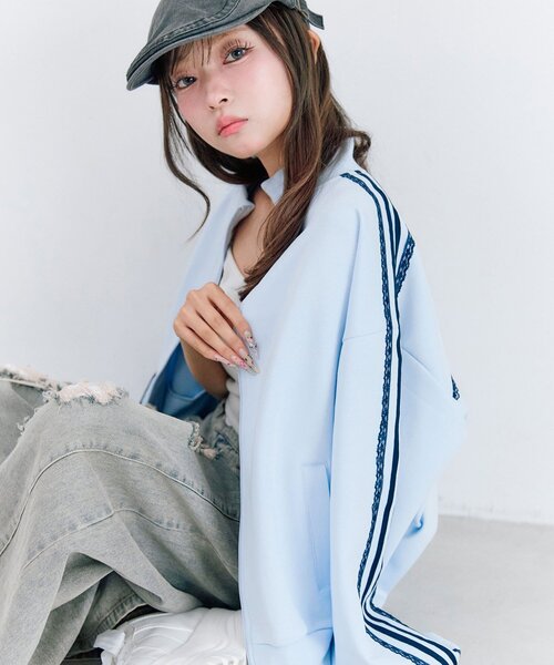 OLIVE des OLIVE（オリーブデオリーブ）の「トラックジャケット（ジャージ・レディース・サックスブルー/ブラック/ブラウン・FREE）」の15枚目の写真