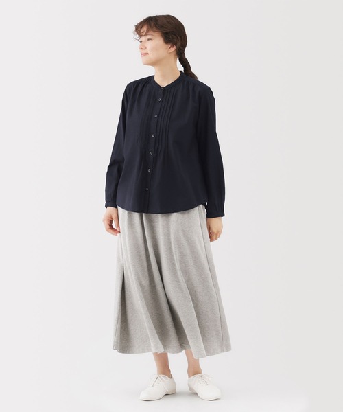 無印良品（ムジルシリョウヒン）の「婦人　綿ボイル長袖ブラウス（シャツ/ブラウス・レディース・オフホワイト/ブルー系/ライトグレー系/ダークネイビー・XL/S/M/L）」の11枚目の写真