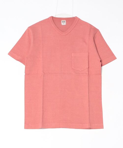 BARNS OUTFITTERS（バーンズアウトフィッターズ）の「【PH2】【BARNS OUTFITTERS】TSURI-AMI SS VN-T 吊り編み ショートスリーブ Vネック Tシャツ（Tシャツ/カットソー・メンズ・オリーブ/レッド系その他/オリーブドラブ/ゴールド/ピンク系その他・SMALL）」の4枚目の写真