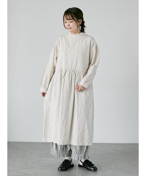 TSUHARU by Samansa Mos2（ツハルバイサマンサモスモス）の「【WEB限定】コットンジャカード製品染め裾フリルパンツ（その他パンツ・レディース・キナリ/ブラック/グレー・F）」の12枚目の写真