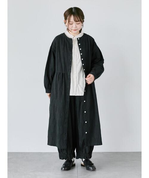 TSUHARU by Samansa Mos2（ツハルバイサマンサモスモス）の「【WEB限定】コットンジャカード製品染め裾フリルパンツ（その他パンツ・レディース・キナリ/ブラック/グレー・F）」の21枚目の写真