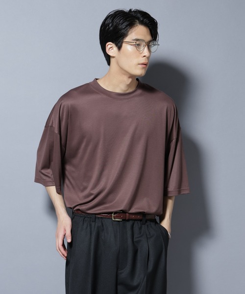 NANO universe(ナノユニバース)の「MIYATA×NANO JAPAN MADE キュプラ混 Tシャツ(Tシャツ/カットソー・メンズ・チャコール/ブラウン・M/L)」の2枚目の写真