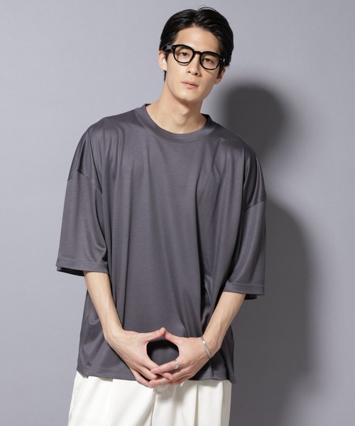 NANO universe(ナノユニバース)の「MIYATA×NANO JAPAN MADE キュプラ混 Tシャツ(Tシャツ/カットソー・メンズ・チャコール/ブラウン・M/L)」の14枚目の写真