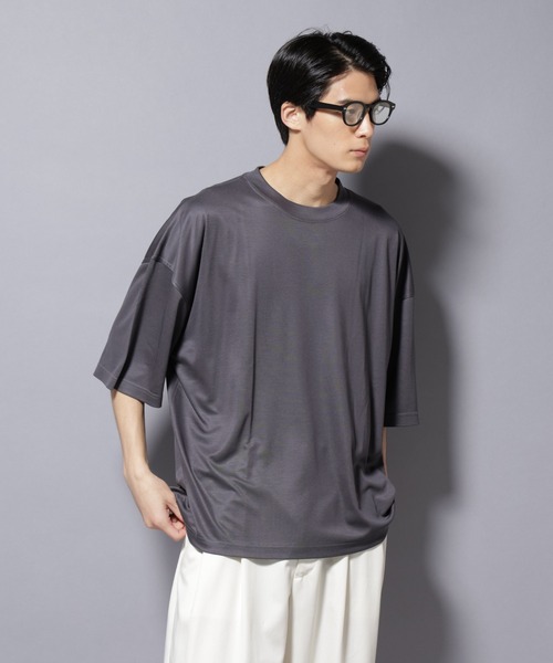 NANO universe(ナノユニバース)の「MIYATA×NANO JAPAN MADE キュプラ混 Tシャツ(Tシャツ/カットソー・メンズ・チャコール/ブラウン・M/L)」の15枚目の写真