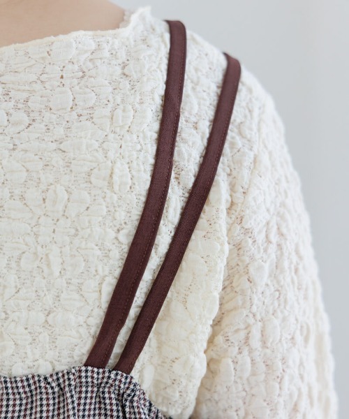 flower(フラワー)の「レイヤードチェックワンピース(ワンピース・レディース・イエロー/ブラウン・FREE)」の6枚目の写真