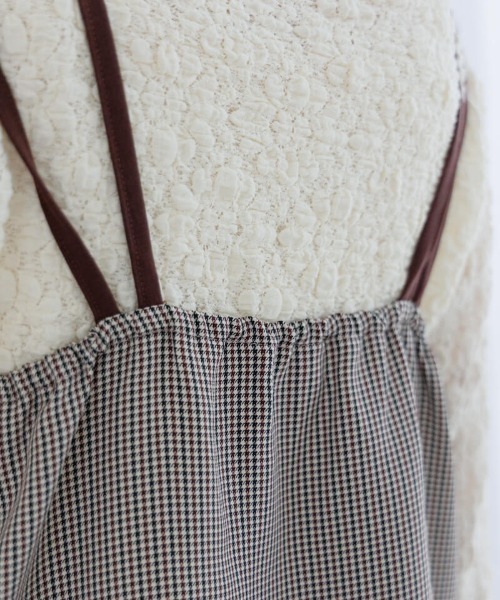 flower(フラワー)の「レイヤードチェックワンピース(ワンピース・レディース・イエロー/ブラウン・FREE)」の7枚目の写真