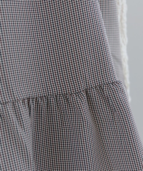 flower(フラワー)の「レイヤードチェックワンピース(ワンピース・レディース・イエロー/ブラウン・FREE)」の8枚目の写真