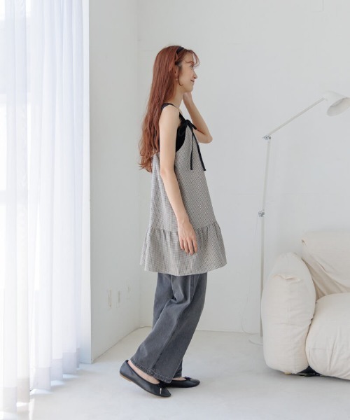 flower(フラワー)の「レイヤードチェックワンピース(ワンピース・レディース・イエロー/ブラウン・FREE)」の13枚目の写真