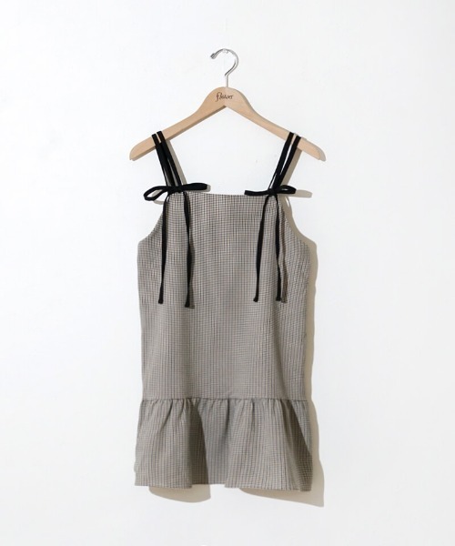 flower(フラワー)の「レイヤードチェックワンピース(ワンピース・レディース・イエロー/ブラウン・FREE)」の17枚目の写真