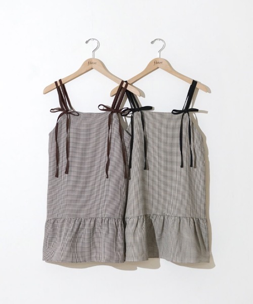 flower(フラワー)の「レイヤードチェックワンピース(ワンピース・レディース・イエロー/ブラウン・FREE)」の18枚目の写真