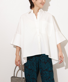 【2023AW】relume コットンブロードショートブラウス 半袖 シャツ 黒 クロシェ風 レースシャツブラウス 五分袖 レディース(M ブラック