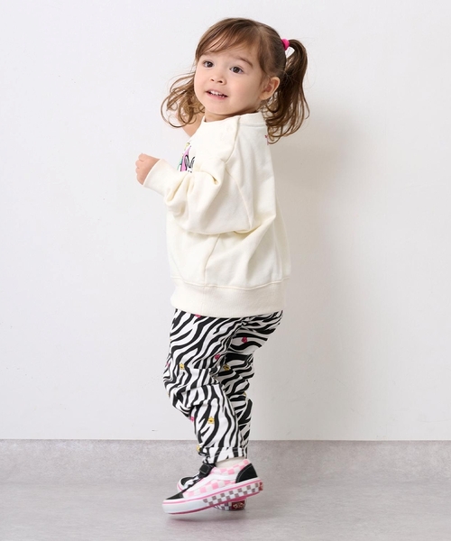 X-girl Stages(エックスガールステージス)の「総柄テーパードレギンス(レギンス/スパッツ・キッズ・オフホワイト/ベージュ・120cm/100cm/110cm/80cm/90cm)」の4枚目の写真