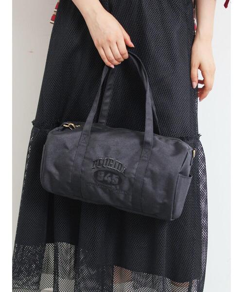 Samansa Mos2（サマンサ モスモス）の「カレッジ刺繍ボストンバッグ（ハンドバッグ・レディース・ベージュ/ブラック・F）」の3枚目の写真