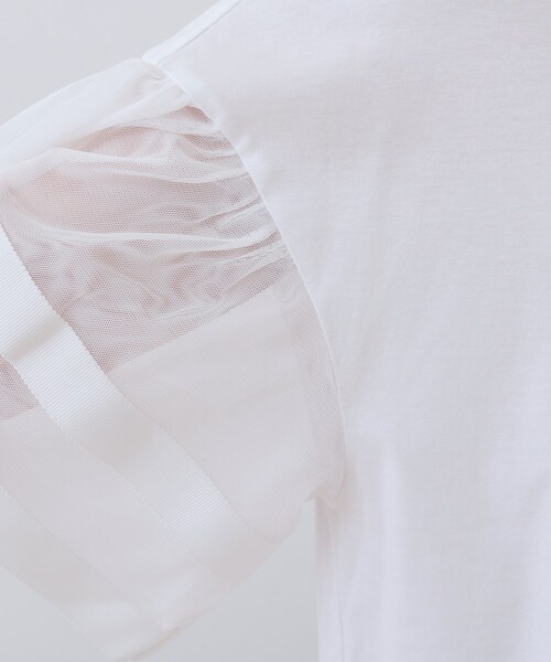 INDIVI（インディヴィ）の「チュールスリーブカットソー（Tシャツ/カットソー・レディース・ホワイト/ピンク/ブラック・05/13/38/15 ）」の8枚目の写真