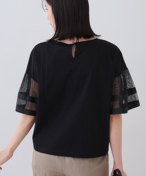 INDIVI（インディヴィ）の「チュールスリーブカットソー（Tシャツ/カットソー・レディース・ホワイト/ピンク/ブラック・05/13/38/15 ）」の10枚目の写真