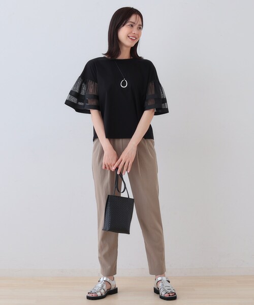 INDIVI（インディヴィ）の「チュールスリーブカットソー（Tシャツ/カットソー・レディース・ホワイト/ピンク/ブラック・05/13/38/15 ）」の11枚目の写真