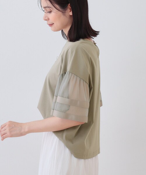 INDIVI（インディヴィ）の「チュールスリーブカットソー（Tシャツ/カットソー・レディース・ホワイト/ピンク/ブラック・05/13/38/15 ）」の13枚目の写真