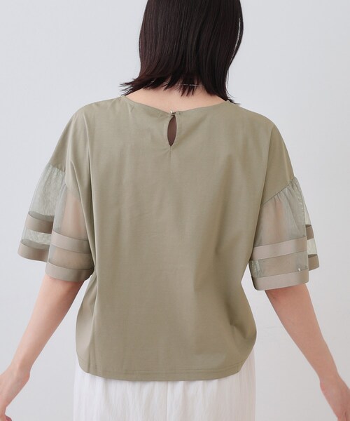 INDIVI（インディヴィ）の「チュールスリーブカットソー（Tシャツ/カットソー・レディース・ホワイト/ピンク/ブラック・05/13/38/15 ）」の14枚目の写真