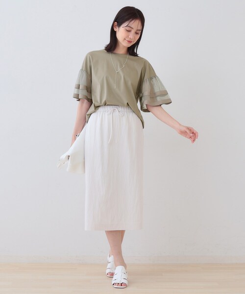 INDIVI（インディヴィ）の「チュールスリーブカットソー（Tシャツ/カットソー・レディース・ホワイト/ピンク/ブラック・05/13/38/15 ）」の15枚目の写真