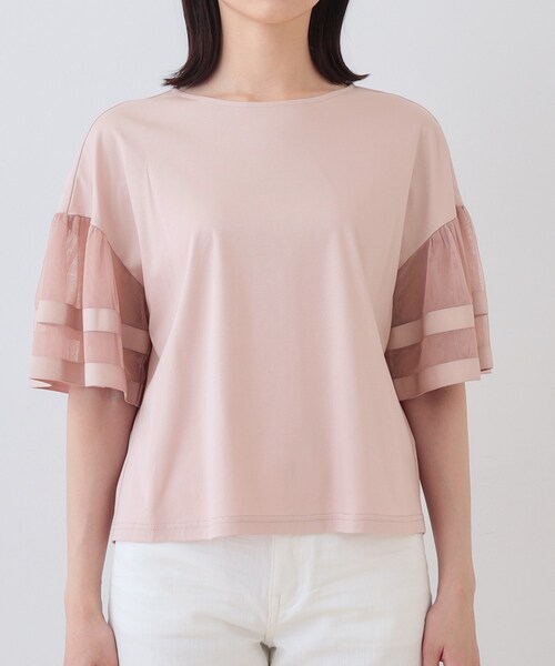 INDIVI（インディヴィ）の「チュールスリーブカットソー（Tシャツ/カットソー・レディース・ホワイト/ピンク/ブラック・05/13/38/15 ）」の21枚目の写真