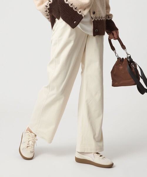 green label relaxing（グリーンレーベルリラクシング）の「［size SHORTあり］オルマイ コール ジャージー パンツ マシンウォッシャブル ストレッチ（その他パンツ・レディース・オフホワイト/ライトブルー/ブラック/モカ/ブラウン系・40/38/36/SHORT）」の2枚目の写真