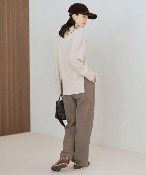 green label relaxing（グリーンレーベルリラクシング）の「［size SHORTあり］オルマイ コール ジャージー パンツ マシンウォッシャブル ストレッチ（その他パンツ・レディース・オフホワイト/ライトブルー/ブラック/モカ/ブラウン系・40/38/36/SHORT）」の8枚目の写真