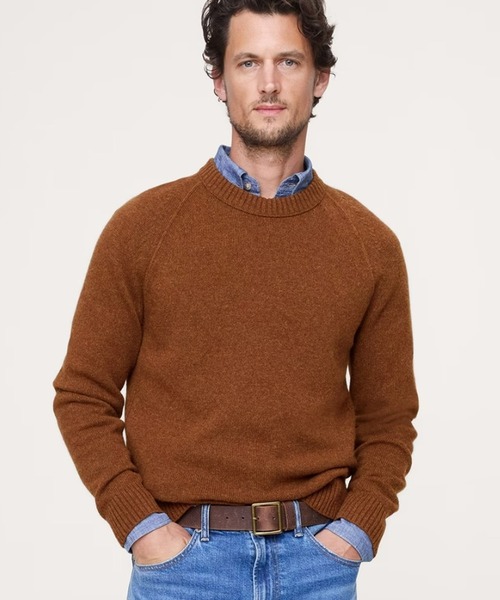 Banana Republic（バナナリパブリック）の「イタリアン メリノブレンド クルーネックセーター（ニット/セーター・メンズ・ブラウン/ブルー/フューシャピンク・S/L/M/XL）」の2枚目の写真