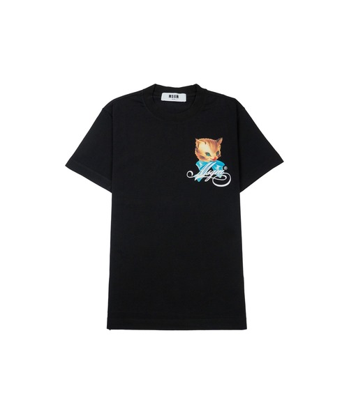 MSGM(エムエスジーエム)の「MSGM CUTE KITTY ミニグラフィック Tシャツ(Tシャツ/カットソー・レディース・ピンク/ホワイト/ブラック・M/S/L)」の2枚目の写真