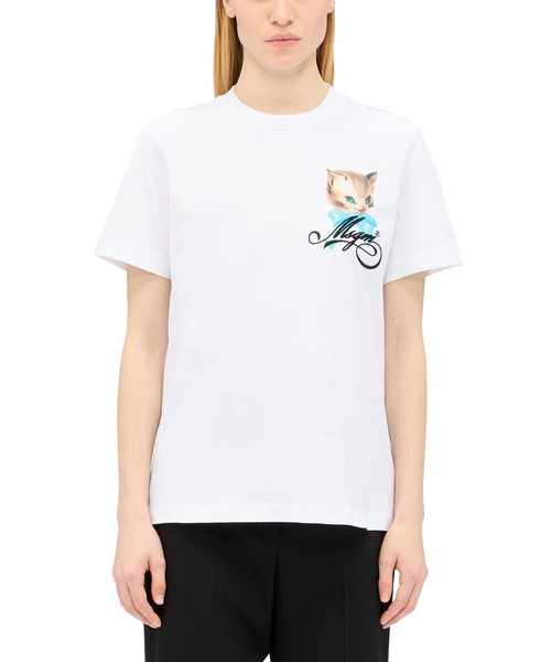 MSGM(エムエスジーエム)の「MSGM CUTE KITTY ミニグラフィック Tシャツ(Tシャツ/カットソー・レディース・ピンク/ホワイト/ブラック・M/S/L)」の4枚目の写真