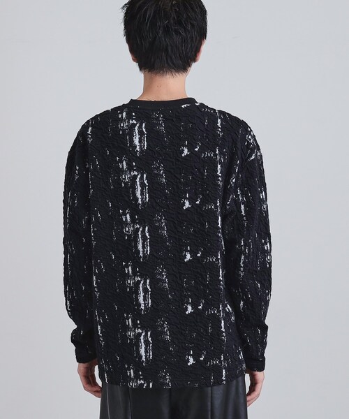 tk.TAKEO KIKUCHI(ティーケータケオキクチ)の「アブストラクトふくれジャカードプルオーバー(Tシャツ/カットソー・メンズ・ブラック系/ダークブラウン系・03/02)」の14枚目の写真