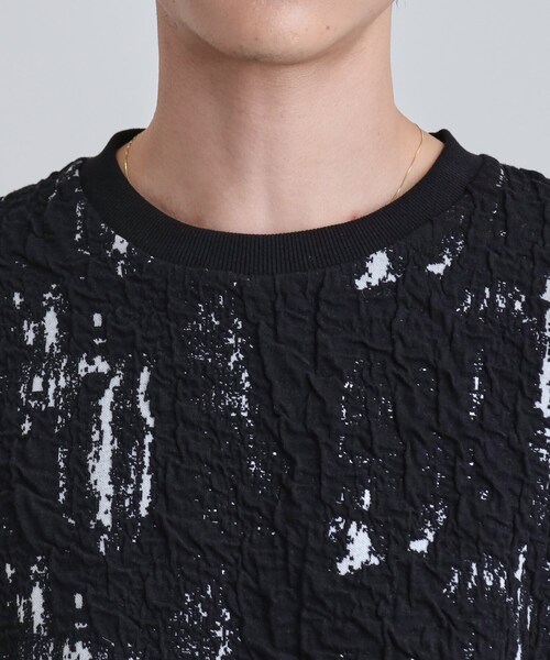 tk.TAKEO KIKUCHI(ティーケータケオキクチ)の「アブストラクトふくれジャカードプルオーバー(Tシャツ/カットソー・メンズ・ブラック系/ダークブラウン系・03/02)」の15枚目の写真