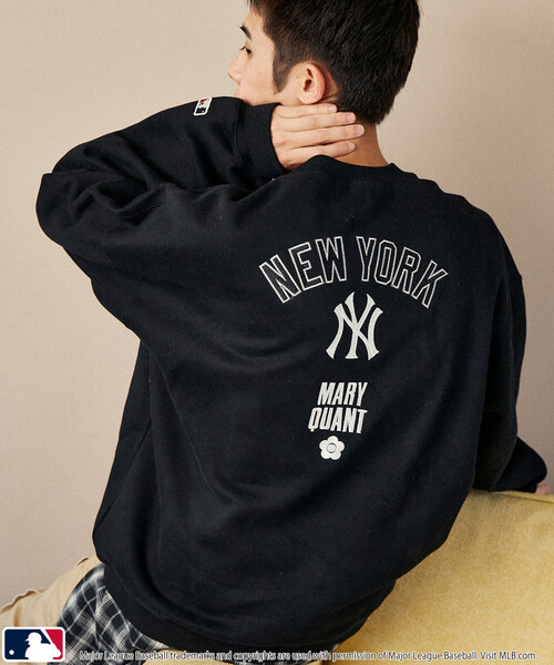 MLB × MARY QUANT/ ビックシルエット裏起毛スウェットパーカー セール】MLB × MARY QUANT/エムエルビー × マリークワント MLB×MARY