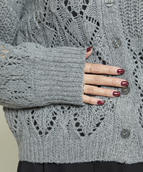 PUBLUX（パブリュクス）の「PUBLUX/パブリュクス パッチワーク 切替 カーディガン　限定展開（カーディガン/ボレロ・レディース・ブラウン/オフホワイト/グレー・ﾌﾘ-）」の19枚目の写真