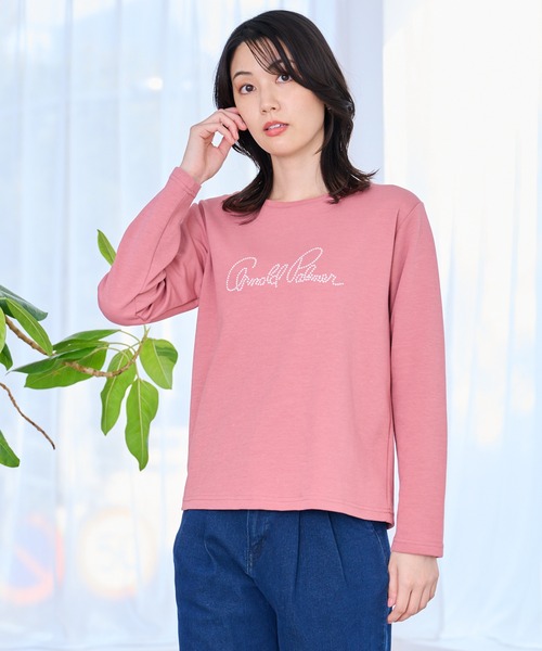 Arnold Palmer（アーノルドパーマー）の「パールロゴ コンパクト ロンT（Tシャツ/カットソー・レディース・ブラック/スモークピンク/アイボリー・S/L/M）」の3枚目の写真